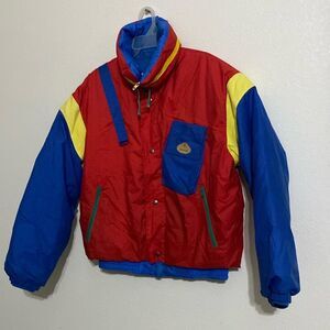 ANORALP Vintage Multi Color Insulated Jacket Size L . Made in France